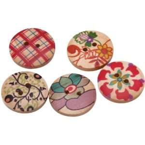  Fabscraps BE1 004 Hand Painted Wooden Buttons 150 Per 