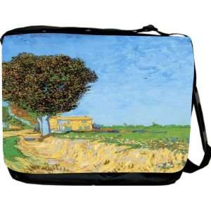  Van Gogh Art A Lane Near Arles Messenger Bag   Book Bag 