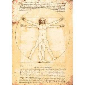  Leondardo Da Vinci: 34W by 47.5H : The Vitruvian Man 