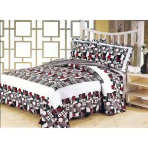  Beatific Bedding 3pc Circle Patch Cotton Bedspread Full 