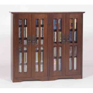 Leslie Dame M 380W Mission Style Wall Hanging Media Cabinet with Glass 