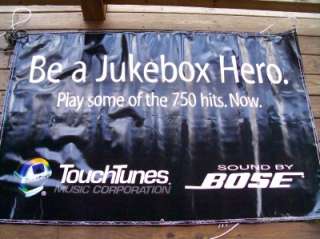 Bose Touchtunes Digital Jukebox Banner Gameroom Pool NOS Large 45 1/2 