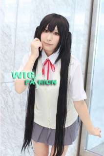 ONNakano Azusa Long Black Cosplay Wig With Ponytails  