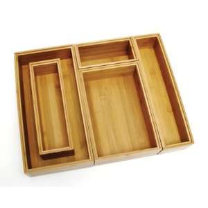  Lipper International Stackable Bamboo Organization Boxes 