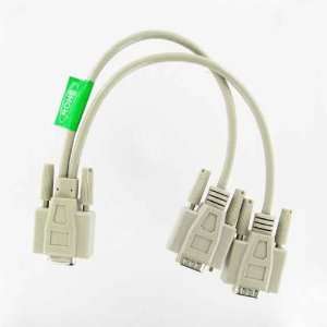  1ft DB9 Female to 2 Male Serial RS232 Splitter Cable 