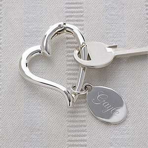  Personalized Heart Shaped Silver Key Ring: Everything Else