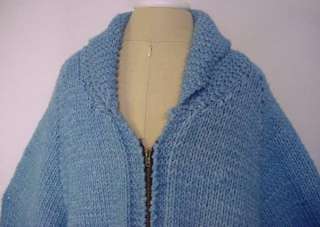 FAB Vintage MARY MAXIM Blue Wool GOLFER Sweater XL  