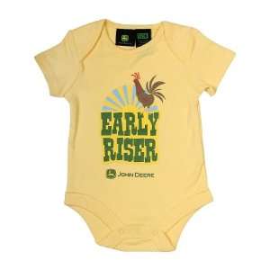    John Deere Yellow Early Riser Infant Onesie