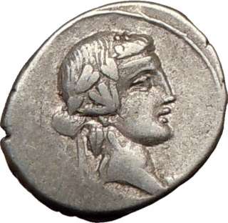   Republic Q TITIUS 90BC Authentic Ancient Silver Coin BACCHUS PEGASUS