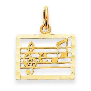  Musical Chart Charm in 14k Yellow Gold Jewelry