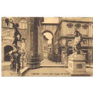   Vintage Postcard Interior of the Loggia de Lanzi   Florence Italy
