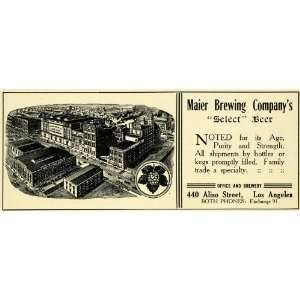  1908 Ad Maier Brewing Select Beer Los Angeles Breweries 