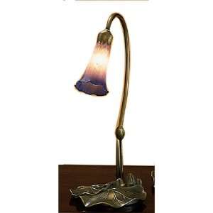  16H Pond Lily 1 Light Accent Lamp, Pink/Blue: Home 