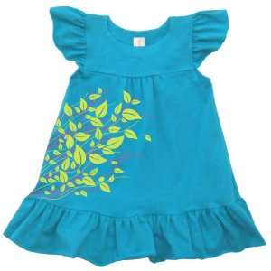  Leaves Blue Organic Baby Toddler Dress: Baby