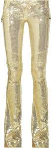 BALMAIN gold sequin pants 34/36 SOLD OUT 4500$ NWT