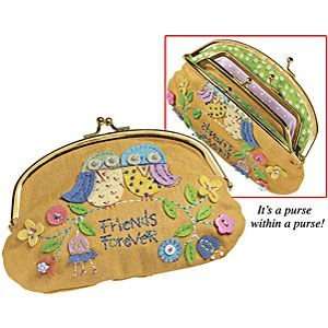  Embroidered Friends Forever Change Purse 