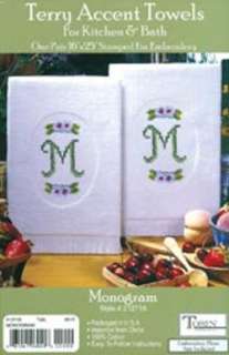 Tobin Stamped Embroidery Kit 16 x 25 ~ MONOGRAM A Z Kitchen Towels 