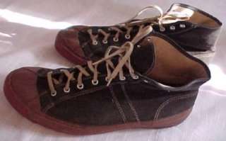   CANVAS HIGH TOP SNEAKERS Ball Band Mens 1940 50s Size 9.5  