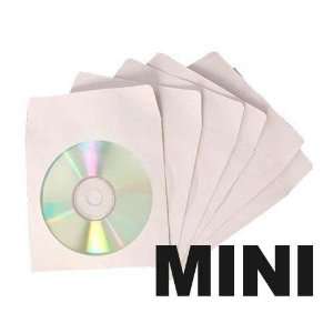  SuperMediaStore CD DVD White Mini Paper Sleeves with Clear 