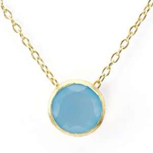  Betty Carre Created Blue Chalcedony Pendant 18K Gold Clad: Betty 
