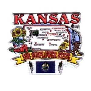  381656   Kansas Magnet 2D State Map Case Pack 72 Sports 
