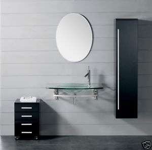 MODERN VANITY BATHROOM CABINET AND OVAL MIRROR SET ULTIMATE QUALITY 
