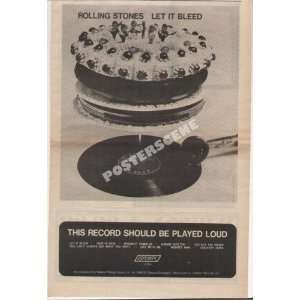 Rolling Stones Let It Bleed Original LP Promo Ad Poster 