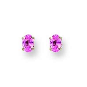  14k White Gold Pink Sapphire Earrings: Jewelry