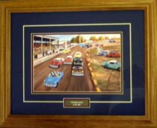 KEN Zylla Thunder Road Stock Car Racing print Framed  