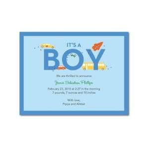    Boy Birth Announcements   Big Letters: Sea Blue By Migi: Baby