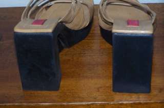 Womens BCBG WEDGE Sandals PLATFORM SHOES SZ 10 M TAN  