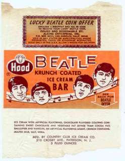 BEATLES ICE CREAM BAR WRAPPER 1960s  