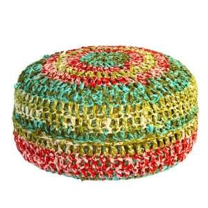  Handmade Crocheted Floor Pouf   Retro Bright   Fair Trade 