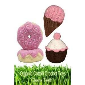  Hip Doggie HD 8CID PINK Organic Cotton Crochet Dessert Toy 