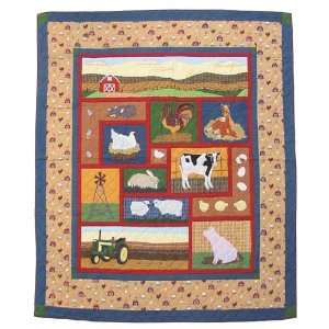  C Applique II Theme Country Barnyard Quilt Queen 85x 95 