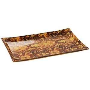 Julien Wide Gold and Brown Glass Serving Tray
