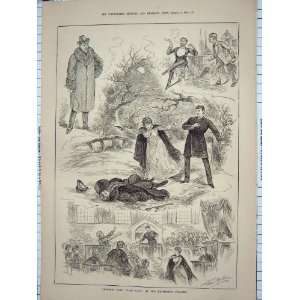   1885 DARK DAYS HAYMARKET THEATRE SCENE ACTORS COSTUMES