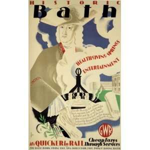  GWR Railway Historic Bath Railway Vintage Poster Reprint 