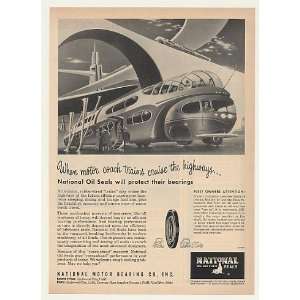  1951 Futuristic Motor Coach Train National Oil Seals Print 