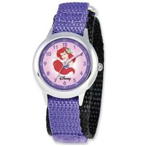   Kids Ariel Purple Velcro Band Time Teacher Watch Disney Jewelry