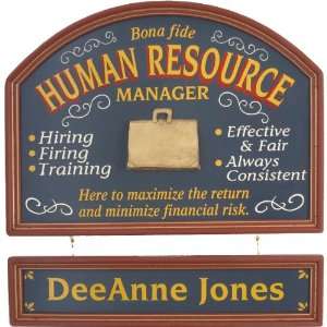 Human Resource Manager with 3D Gold Briefcase   Personalized 18x24