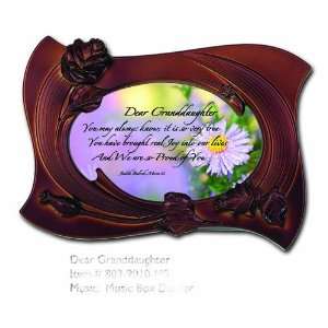 Brown Rose Music Box Dear Granddaughter Card/Music Box Dancer Music