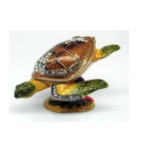 Bejeweled Marine Life Jewelry Trinket Box   Sea Turtle  