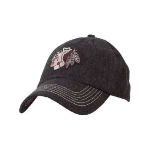  Chicago Blackhawks Riverstone Melton Wool Fitted Cap 