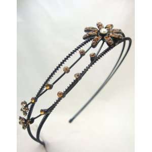  Brown Flower Starburst Headband 