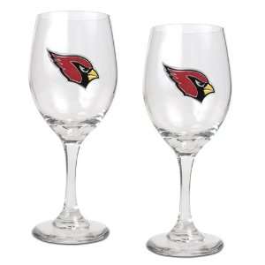  Arizona Cardinals 2 Piece NFL Wine Glass Set: Kitchen 