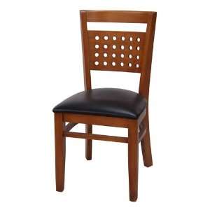   Beech Wood Chair Walnut Black vinyl seat 259 W BLK: Furniture & Decor
