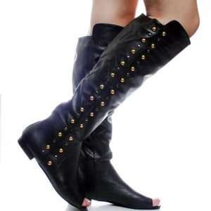  Black Designer Womens Knee High Boots Footwear 