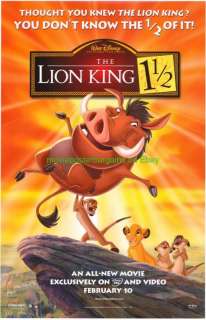 THE LION KING 1 1/2 MOVIE POSTER VIDEO ONE SHEET DISNEY  