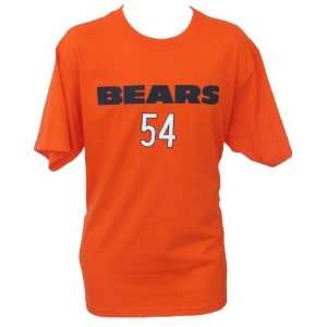   Chicago Bears S/S #54 Brian Urlacher Orange Name and Number Tshirt